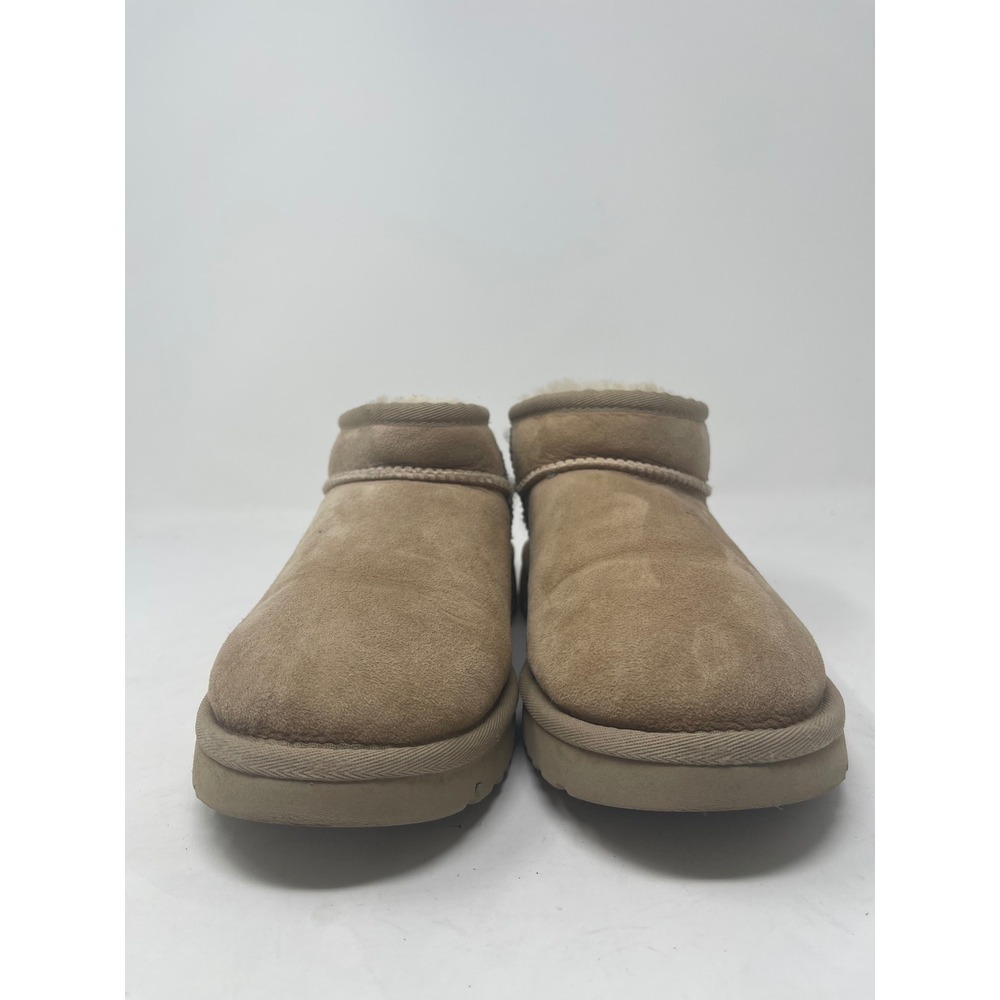 UGG Classic Ultra Mini Boots Women Size 7 Chestnut Tan Excellent Suede Sheepskin